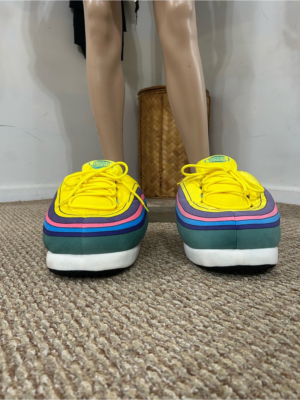 Bright Yellow Layered Platform Slippers (sneaker)